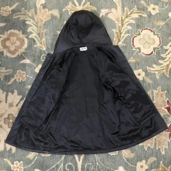 BAGATELLE Vintage Black Hooded Genuine Leather Jacket Womens US Large - Picture 11 of 17